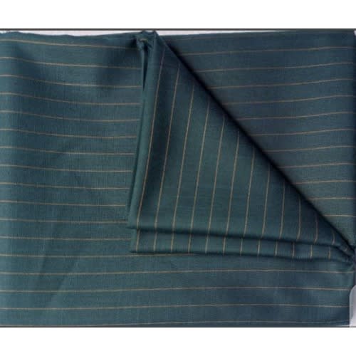 8 Yards Green With Champagne Gold Stripes Senator Material