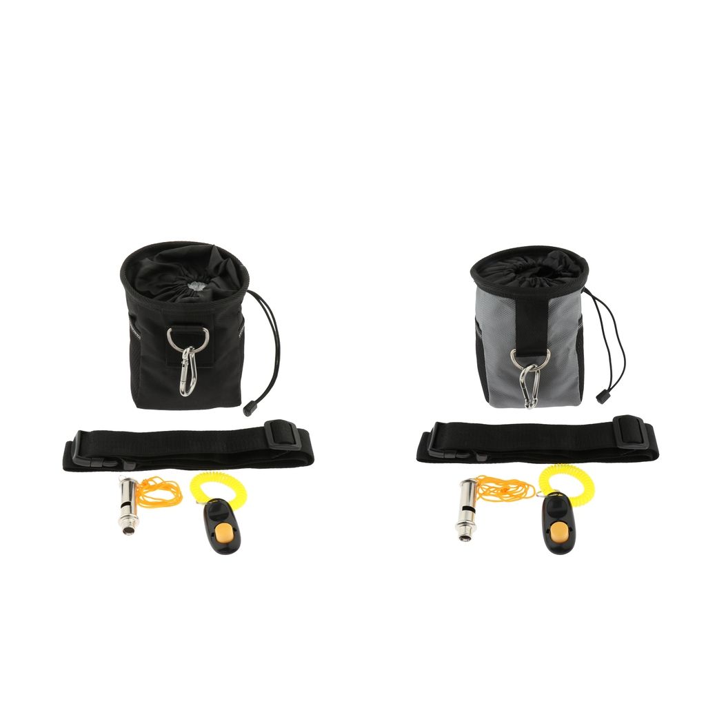 Bag Pet Training Food Pouch W/ Belt Black/Gray