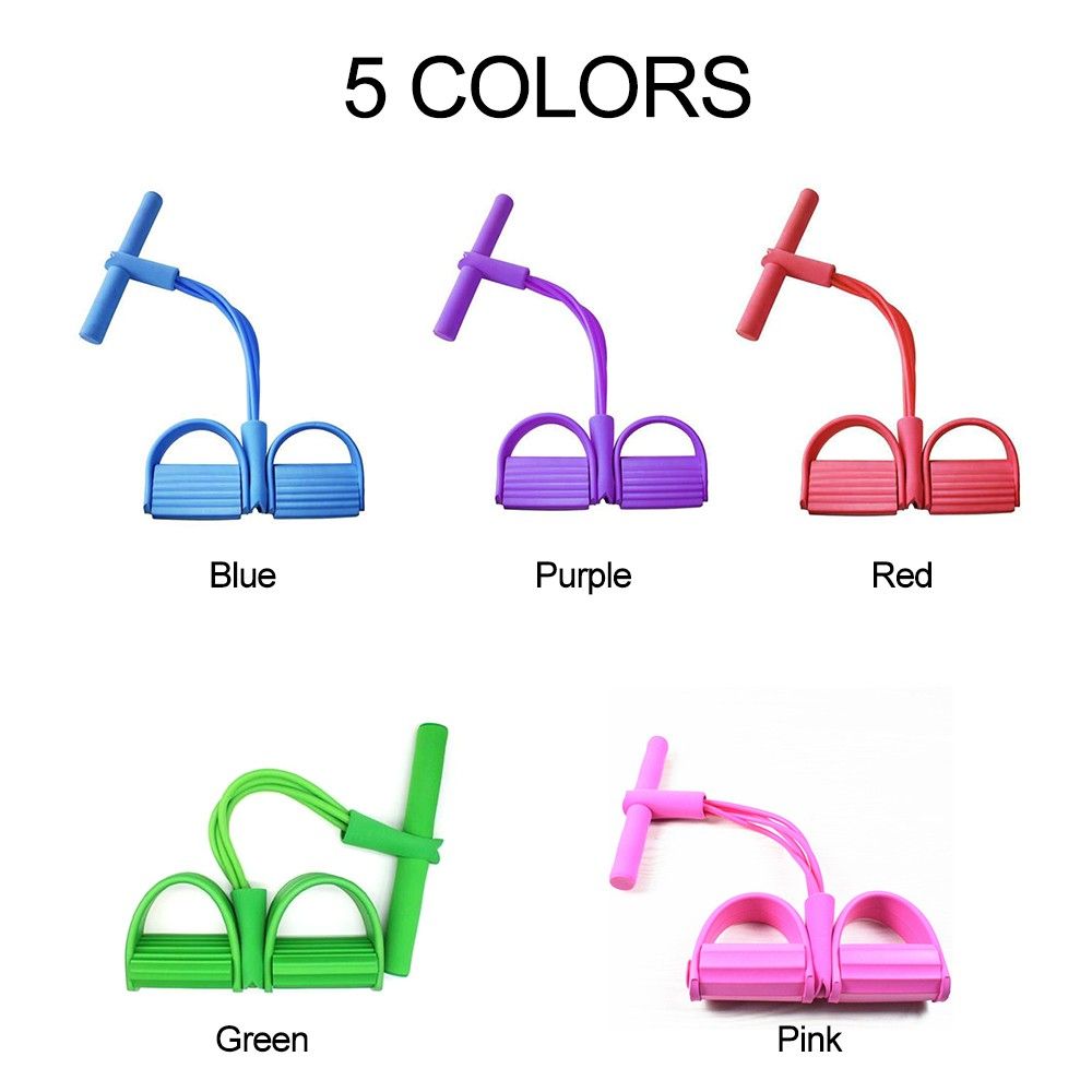 Workout Fitness Equipment With 4 Tubes Foot Pedal Elastic