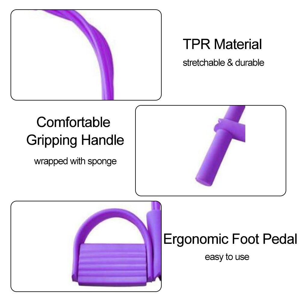 Workout Fitness Equipment With 4 Tubes Foot Pedal Elastic