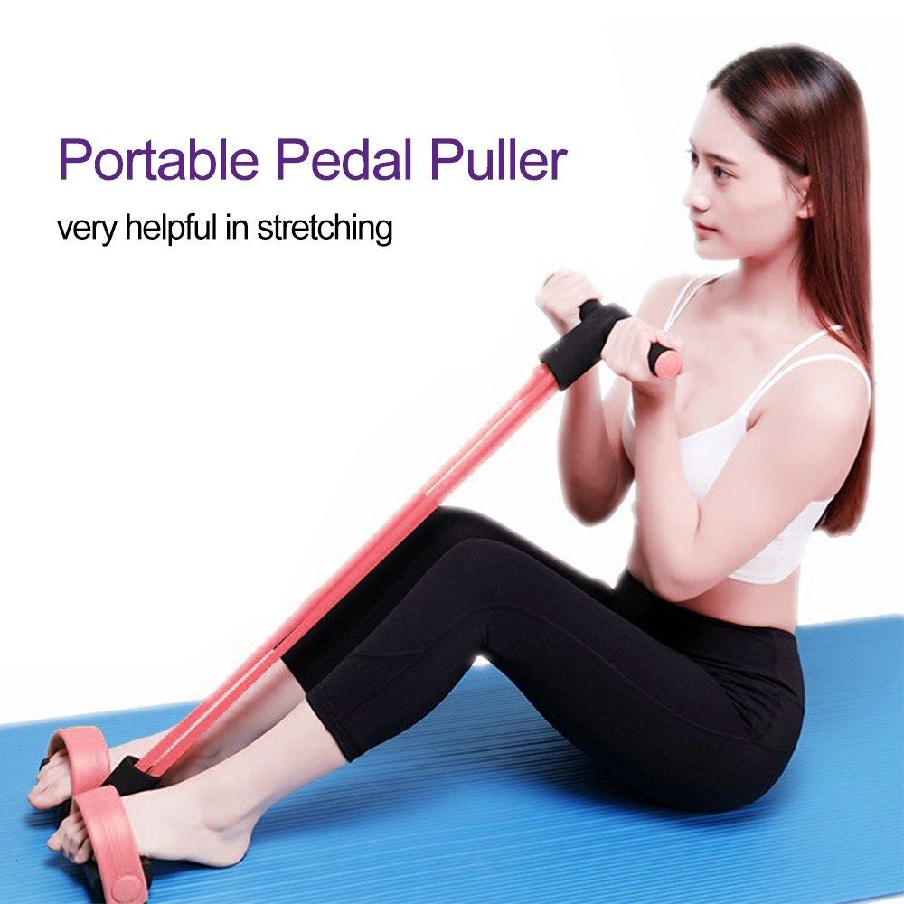 Workout Fitness Equipment With 4 Tubes Foot Pedal Elastic