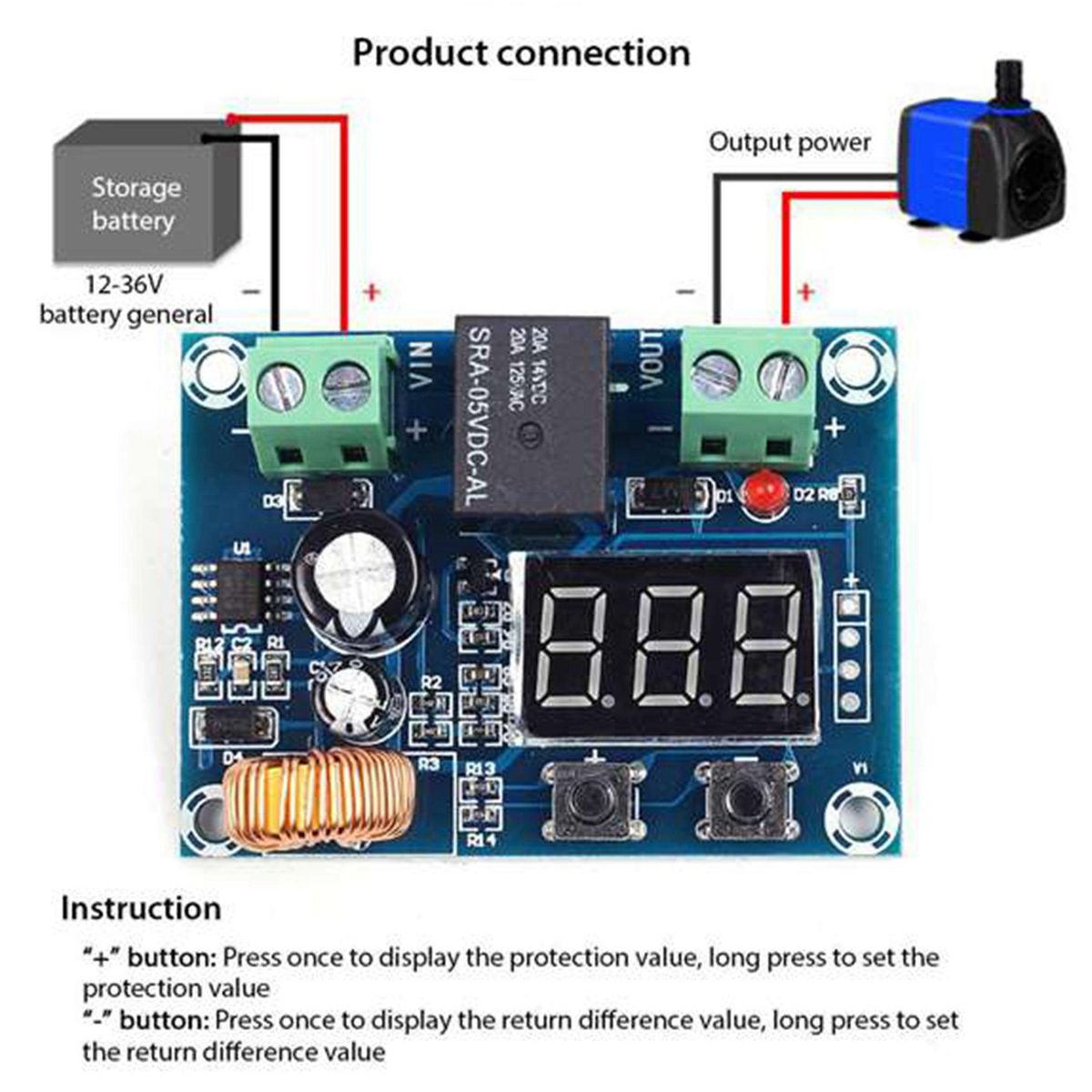 1 Piece of DC 12V-36V Voltage Protection Module, Low Power D