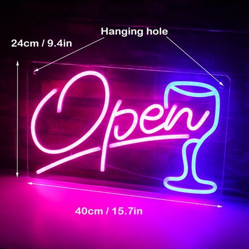 Ineonlife Open Welcome Neon Sign LED Ambient Light Art Lamp