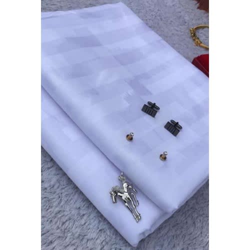 4 yards White With Invisible Design Senator Material