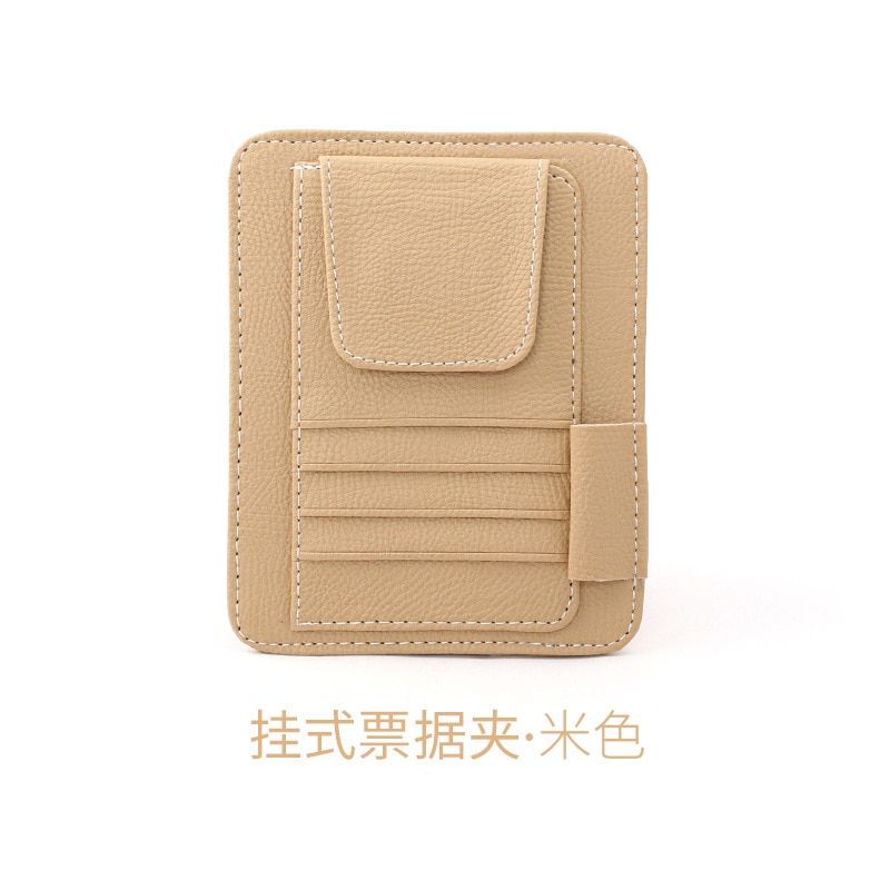 Multifunctional Leather Car Storage Bag Sun Visor Cover