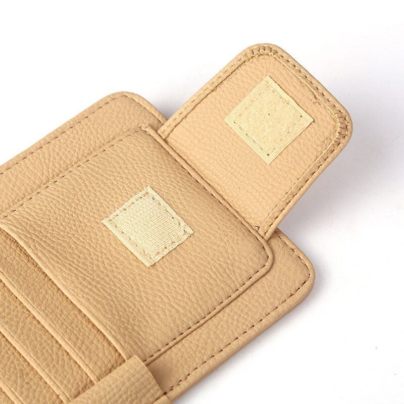 Multifunctional Leather Car Storage Bag Sun Visor Cover