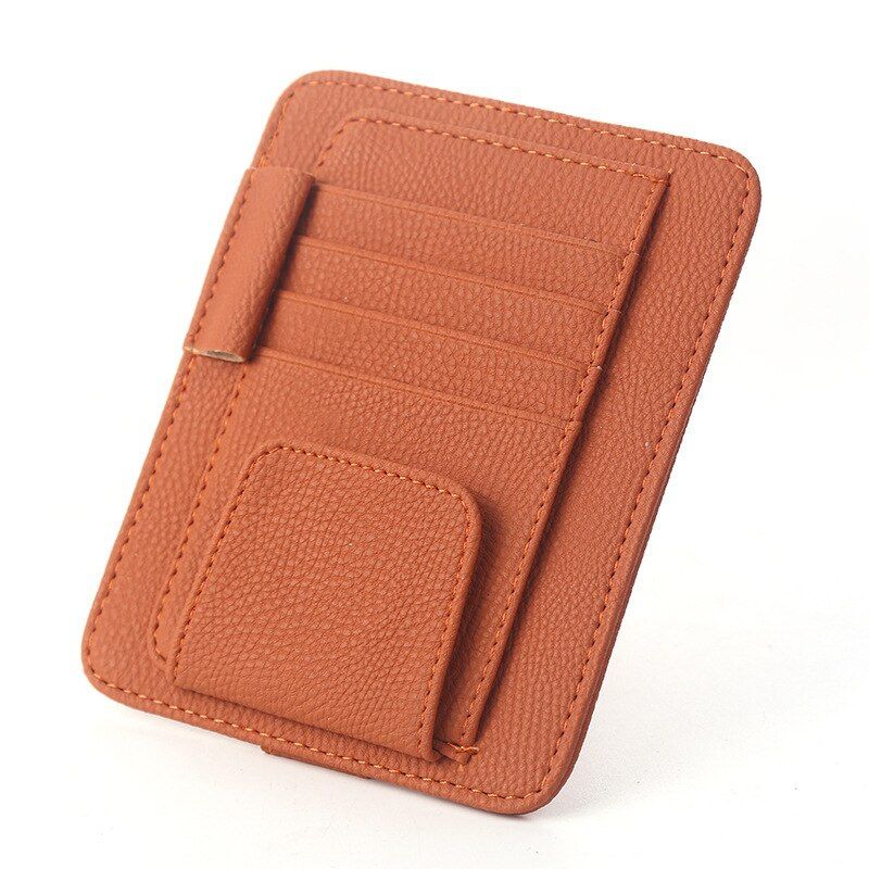 Multifunctional Leather Car Storage Bag Sun Visor Cover
