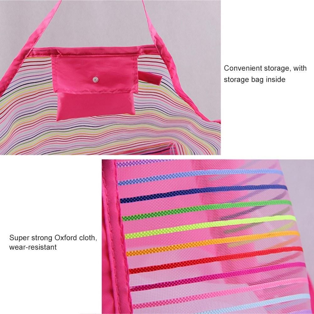 Mesh Beach Bag Extra Large Beach Bags and Tote Backpack Toys Towels Sand Oxford Cloth Bag, Quick Dry Waterproof Shower Tote Bag, for Holding Beach Toys Market Grocery Picnic Tote