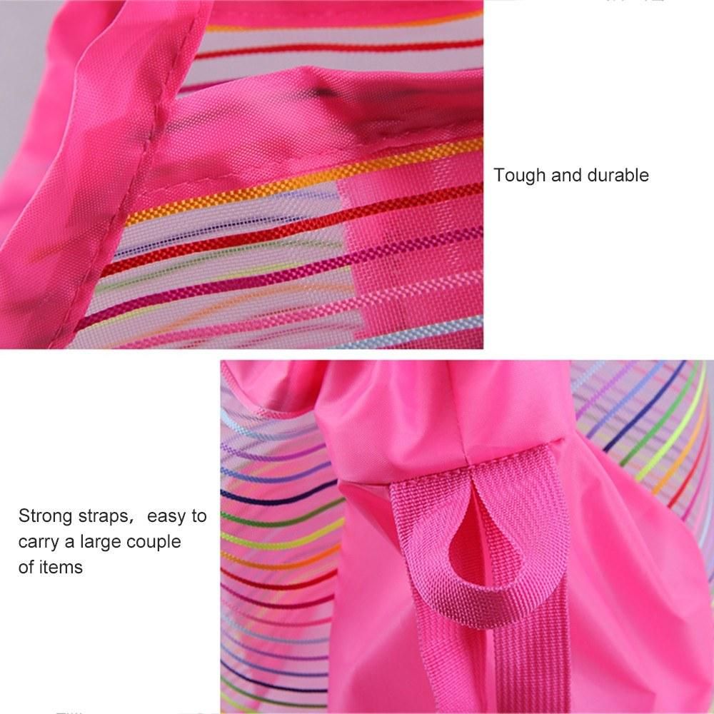 Mesh Beach Bag Extra Large Beach Bags and Tote Backpack Toys Towels Sand Oxford Cloth Bag, Quick Dry Waterproof Shower Tote Bag, for Holding Beach Toys Market Grocery Picnic Tote