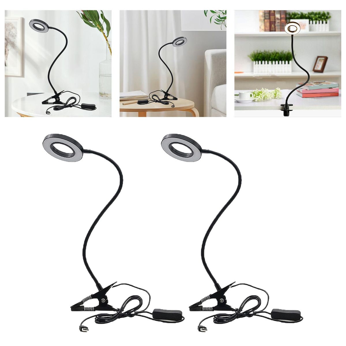 2 Pieces  Lamp Office  5X Magnifying Lamp 3- Crafts Desk