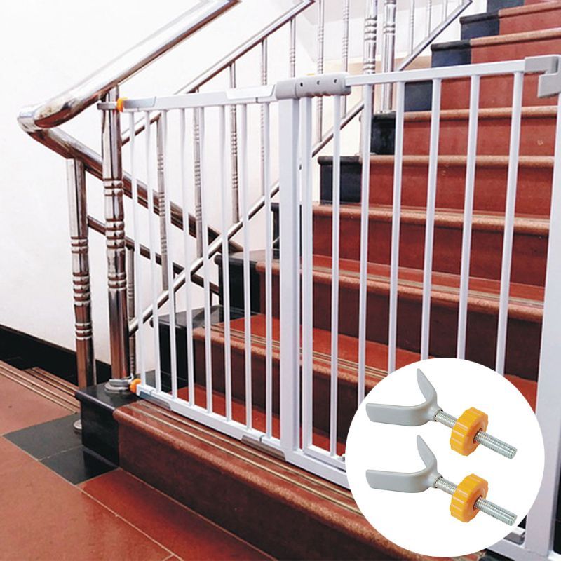 2Pcs OF Set Gate Y-shaped Screw Bolt Nut Staircase Fix Sturdy Safety Bar Install Household Secure Isolation Fence Accessory