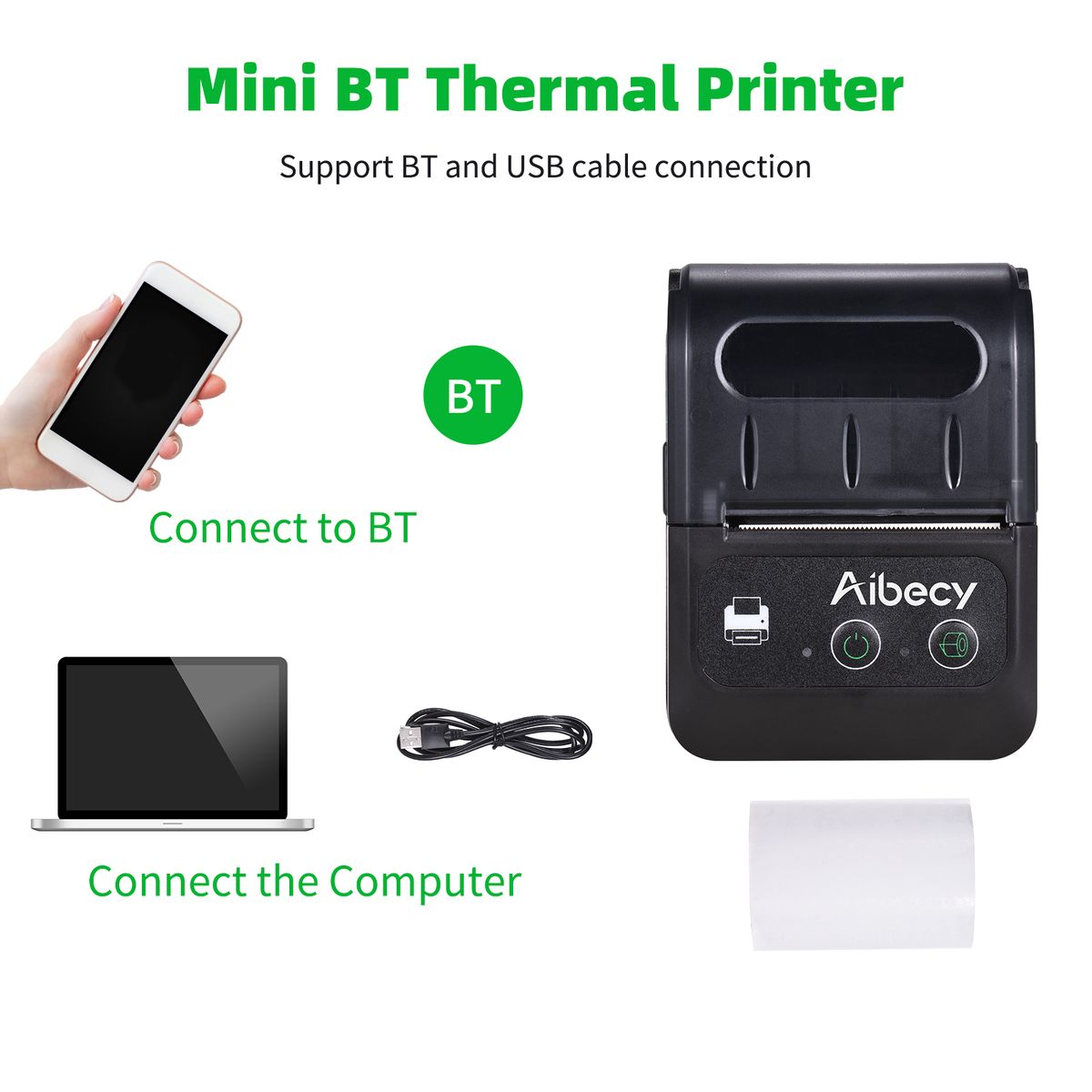 Portable Wireless BT 58mm 2 Inch Thermal Receipt