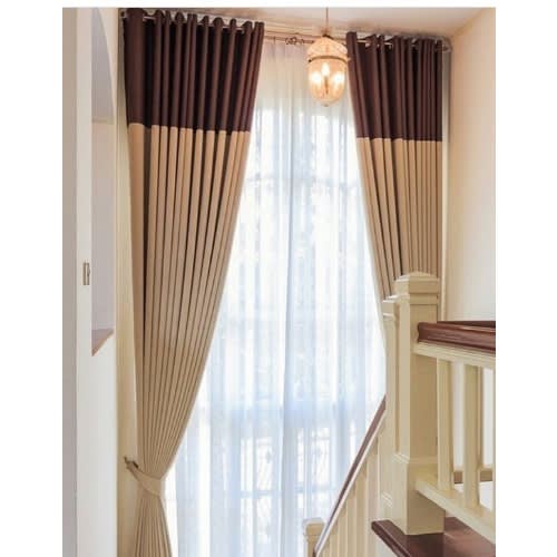 7.5ft x 7.5ft Curtain - Gold & Brown