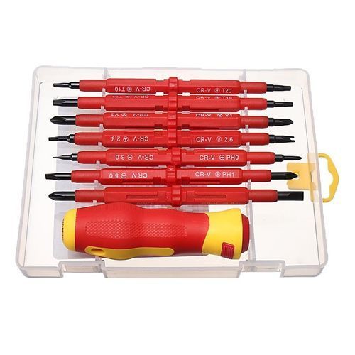 Raitool 8pcs Electronic Insulated Double Head Hand Screwdriver Tools Accessory Set With Spring Switch