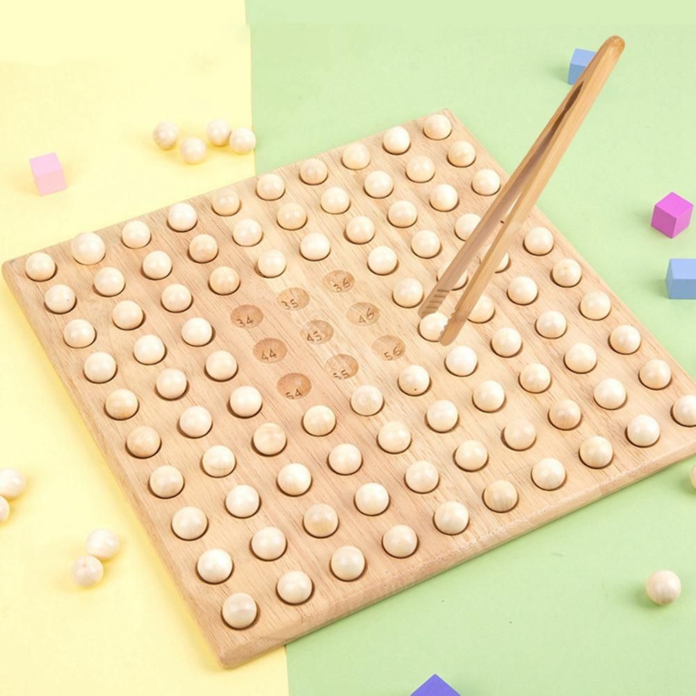 Clip Ball Number Toys Wooden Math Counting Toys Educational Wooden Peg Board Game for Preschool Toddler Kids