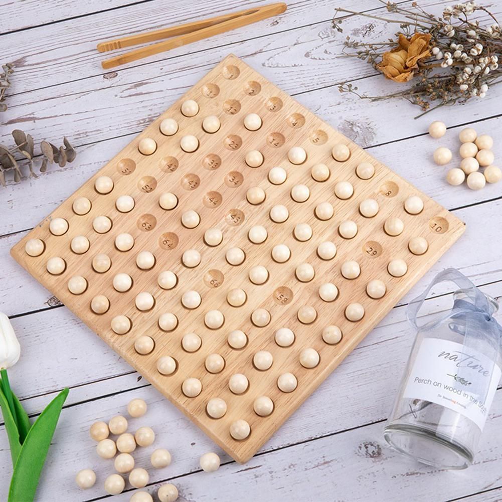 Clip Ball Number Toys Wooden Math Counting Toys Educational Wooden Peg Board Game for Preschool Toddler Kids