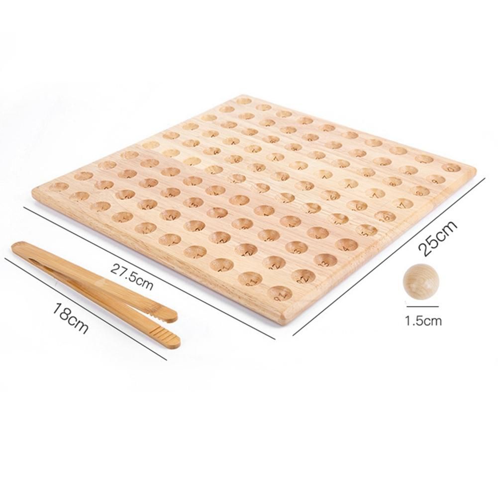 Clip Ball Number Toys Wooden Math Counting Toys Educational Wooden Peg Board Game for Preschool Toddler Kids