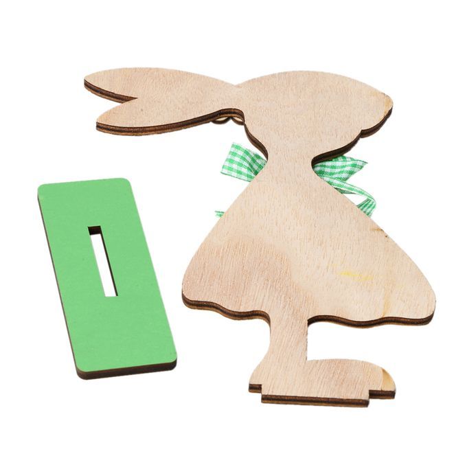 1Pc Wooden Ornaments Rabbits Bunny Table Stand Tags With