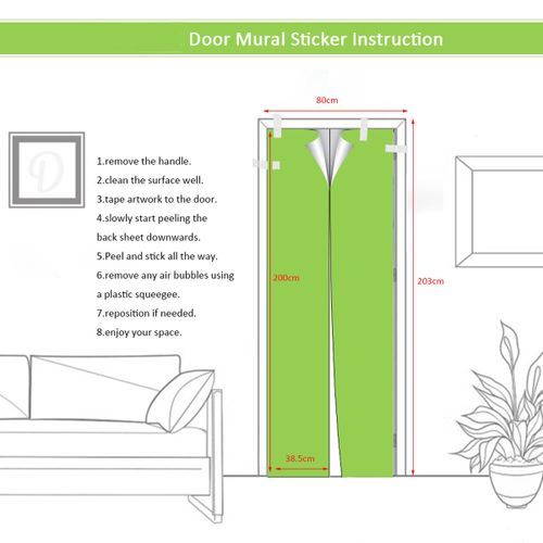 2PCS Muslim Eid Al-Fitr Door Wall Sticker 3D Self Adhesive D