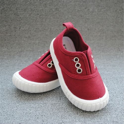 Kids Maroon Canvas Slip-on
