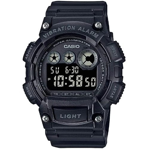Men’s Quartz Watch With Resin Strap - Black 38 - W-735h-1bvcf