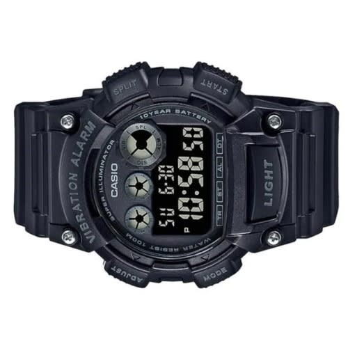 Men’s Quartz Watch With Resin Strap - Black 38 - W-735h-1bvcf