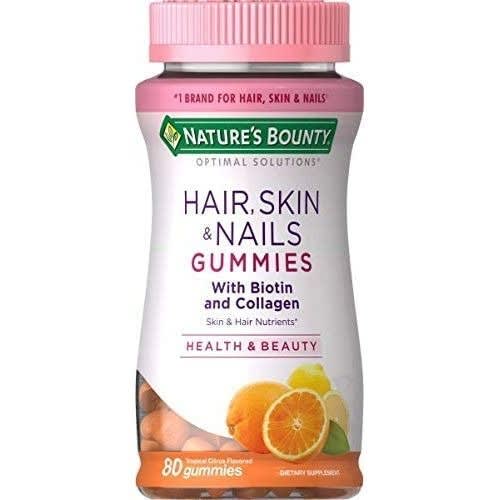 Optimal Solutions For Hair  + Skin And Nails Vitamins With Biotin & Collagen - 80 Gummies