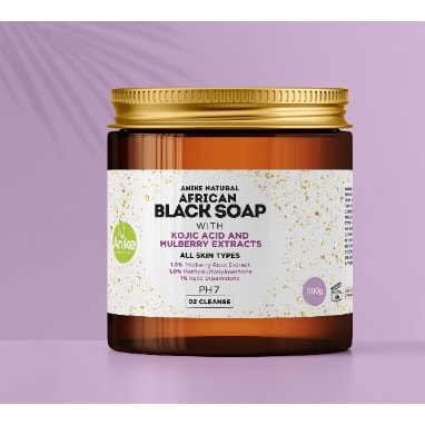 ANIKE NATURAL - African Black Soap With Kojic Acid And Mulberry Extract - 500g
