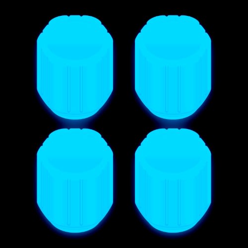 Luminous Tire Air Nozzle Cap Car Valve - 4 Pieces - Blue
