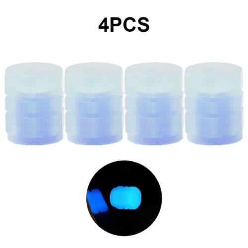 Luminous Tire Air Nozzle Cap Car Valve - 4 Pieces - Blue