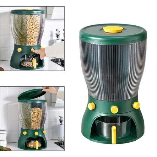 Rotating Food Grain Storage Kitchen Rice Dispenser-10kg