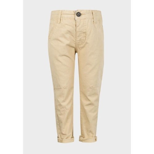 Boys Straight Leg Oxford Trousers Beige