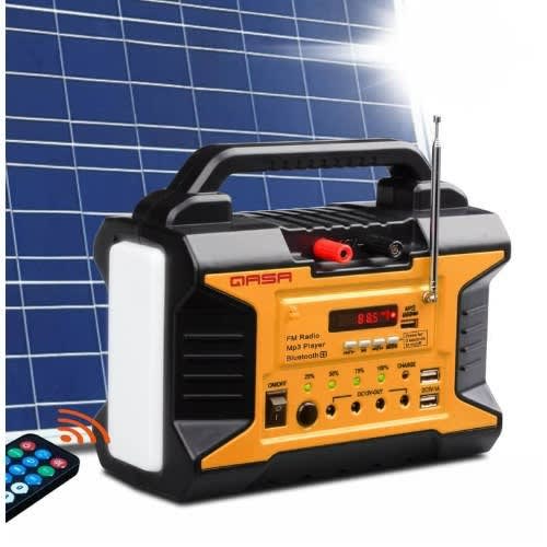 Qasa Solar Power Portable Generator With Fm Radio & Torch+panel