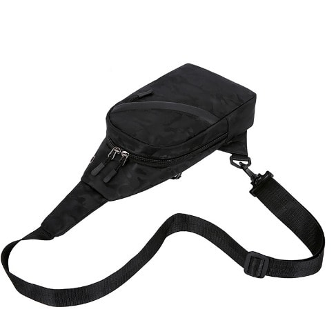 Crossbody Bag With Usb Charging Port - Black Camo