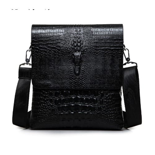 Men Crocodile Skin Messenger Bag
