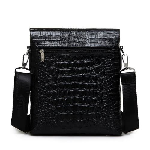 Men Crocodile Skin Messenger Bag