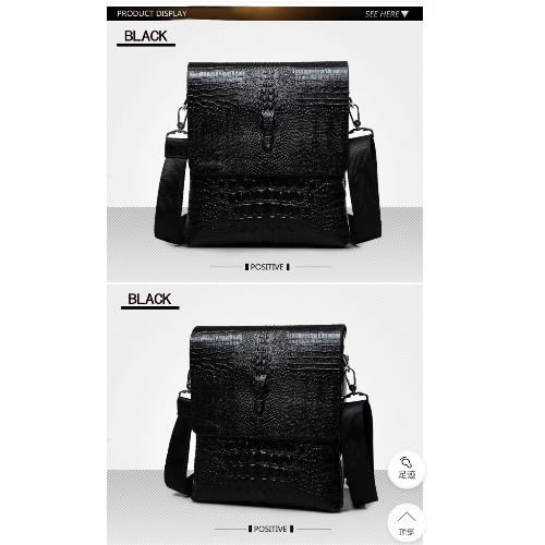 Men Crocodile Skin Messenger Bag