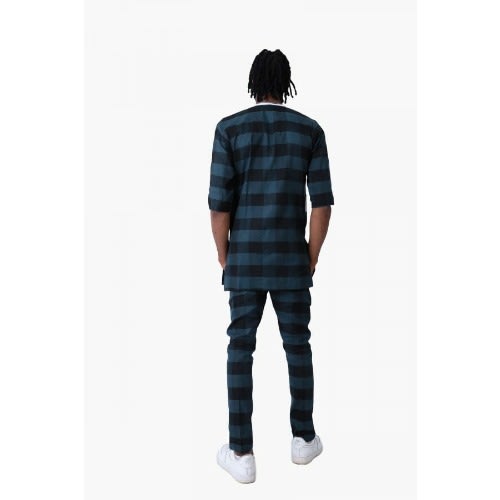 Green Checkered Traditional Attire For Men
