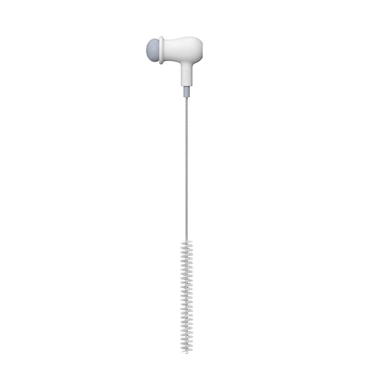 Straw Brush Flexiclean Stainless Steel Straw Lid Brush for Cups White
