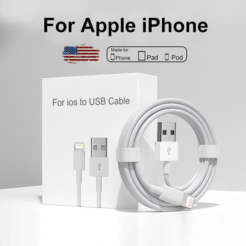 Original Fast Charging USB Lightning Cable For iPhone 11 12 13 14 Pro Max Data Line iPhone 5S 6 7 8 Plus SE XR Wall USB Charger