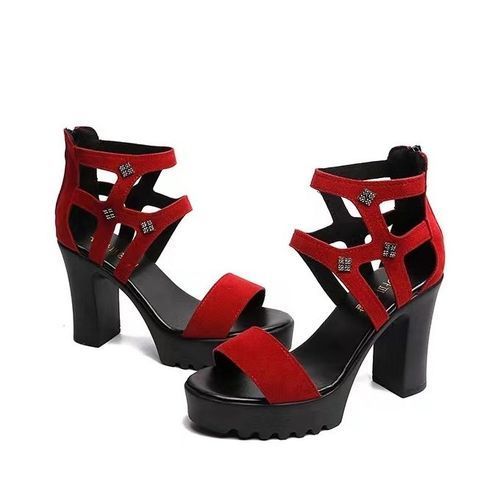 Roman Sandals Women High Heels Open Toe Thick Heel Platform