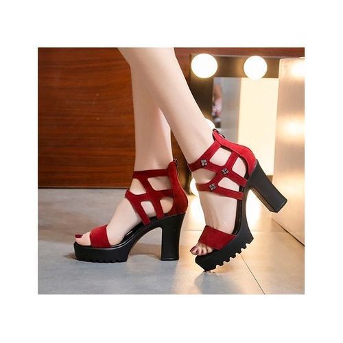 Roman Sandals Women High Heels Open Toe Thick Heel Platform