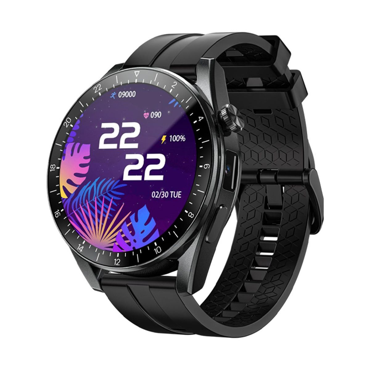 LOKMAT APPLLP 9 Smart Watch 1.43'' 400*400px Full-touch Screen 4G Independent Call Dual Chip&Dual Mode Android 10 OS 5MP Camera 2+16G Health/Fitness Monitor