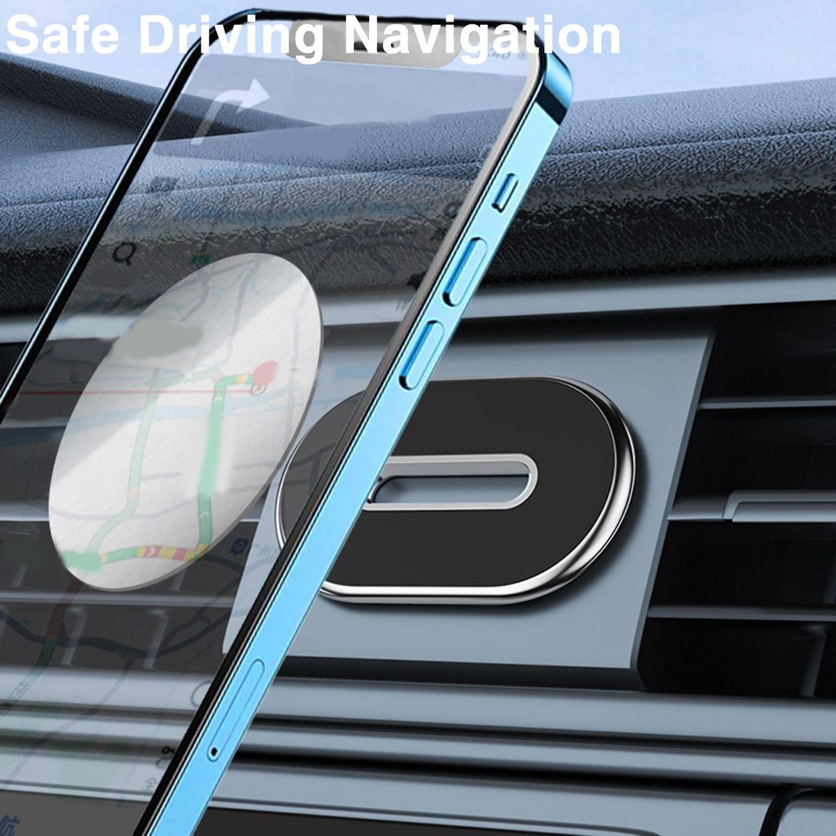 Car Phone Bracket Auto Dashboard Cellphone Mount Silver