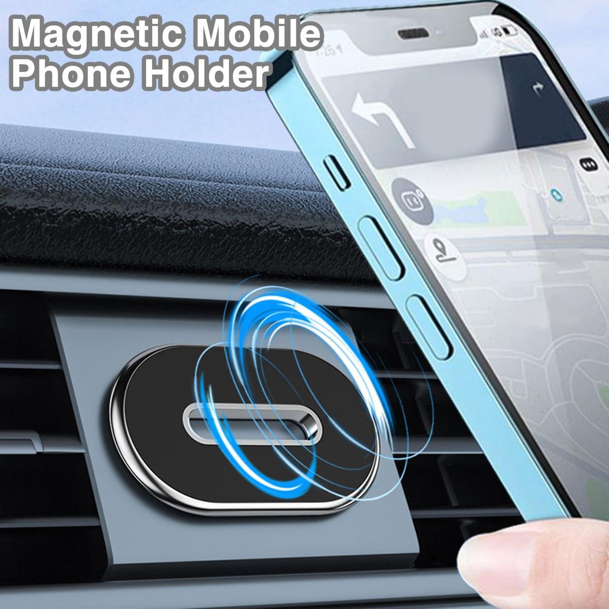Car Phone Bracket Auto Dashboard Cellphone Mount Silver