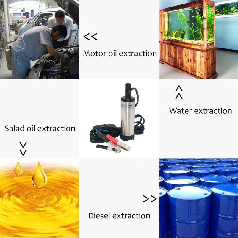 Pump Fuel Water Oil Barrel With Car Pump Charger Multi-Purpose Portable Oil Transfer Pump A2