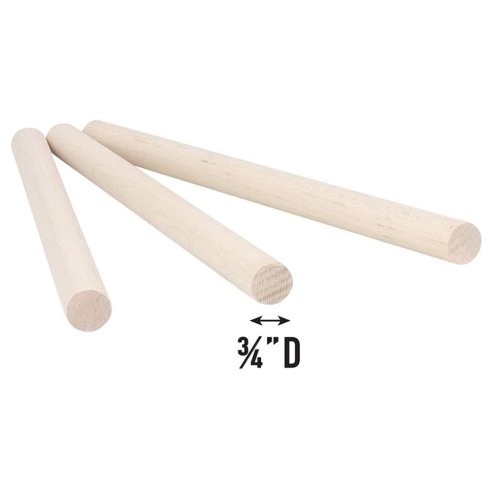 50Pcs Wooden Dowel Rods Unfinished Wood Dowels, Solid Hardwood Sticks for Crafting, Macrame, DIY & More, Sanded Smooth