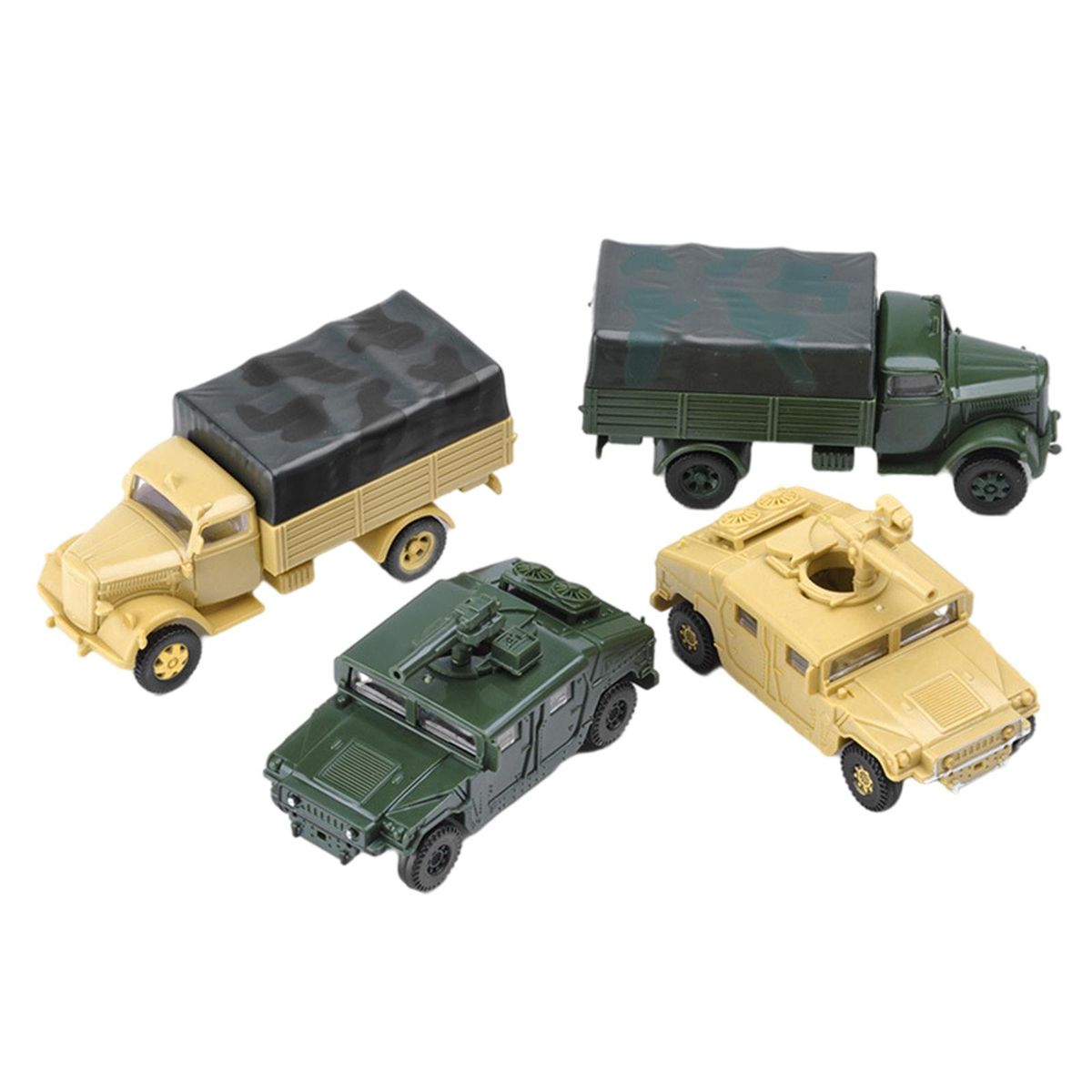 Set Of 4 1/72 4D Assemble Truck Vehicle Model Toy Micro