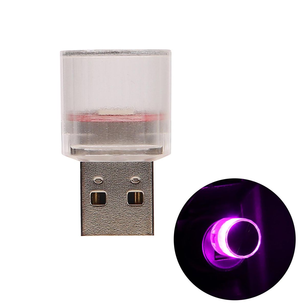 Compact Car Light Mini Usb Car Lamp Portable Led for Emergency Purple