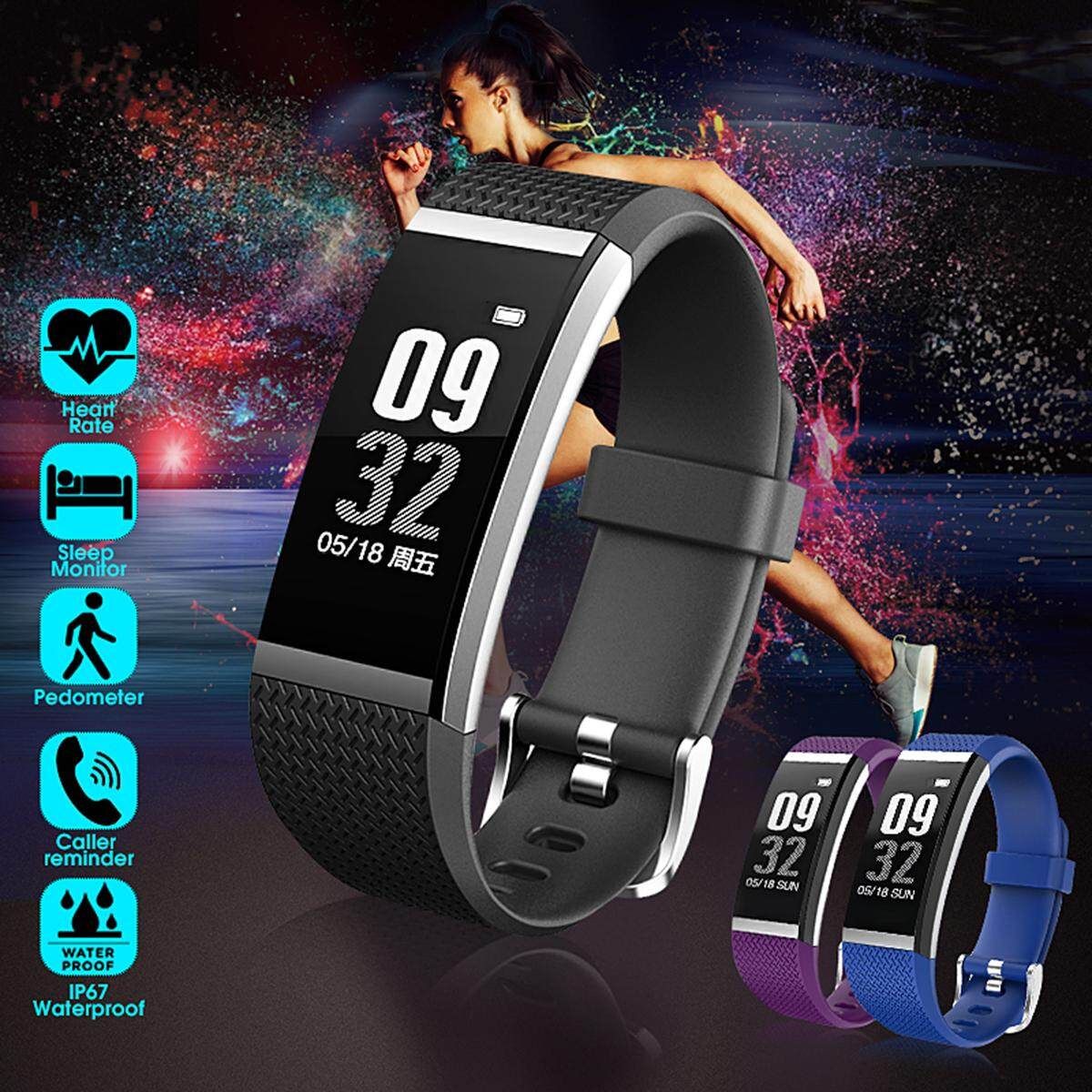 G18 0.96 Inch Full Touch Heart Rate Sport Smart Wristband For Mobile Phone -- Purple / Blue / Black Black (black)